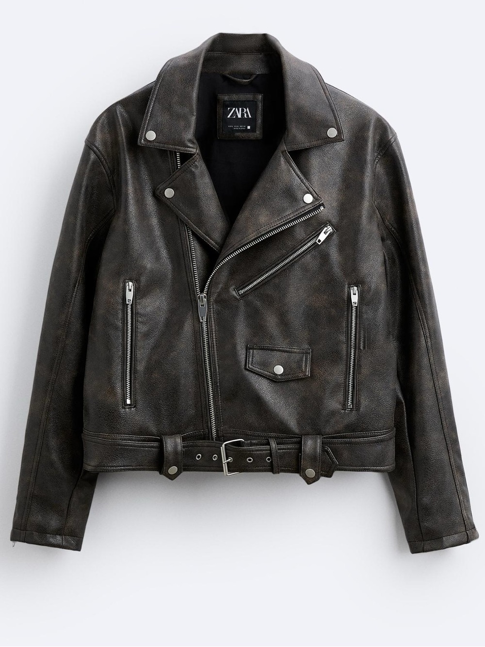 Rare New Biker Jacket with Belt Men’s XL Zara